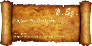 Major Szilviusz névjegykártya